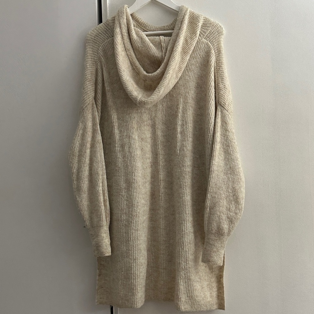 H&M Beige Cream Hoodie Sweater Type Size XL PTP 25 Inch length 31 Inch - Picture 3 of 5